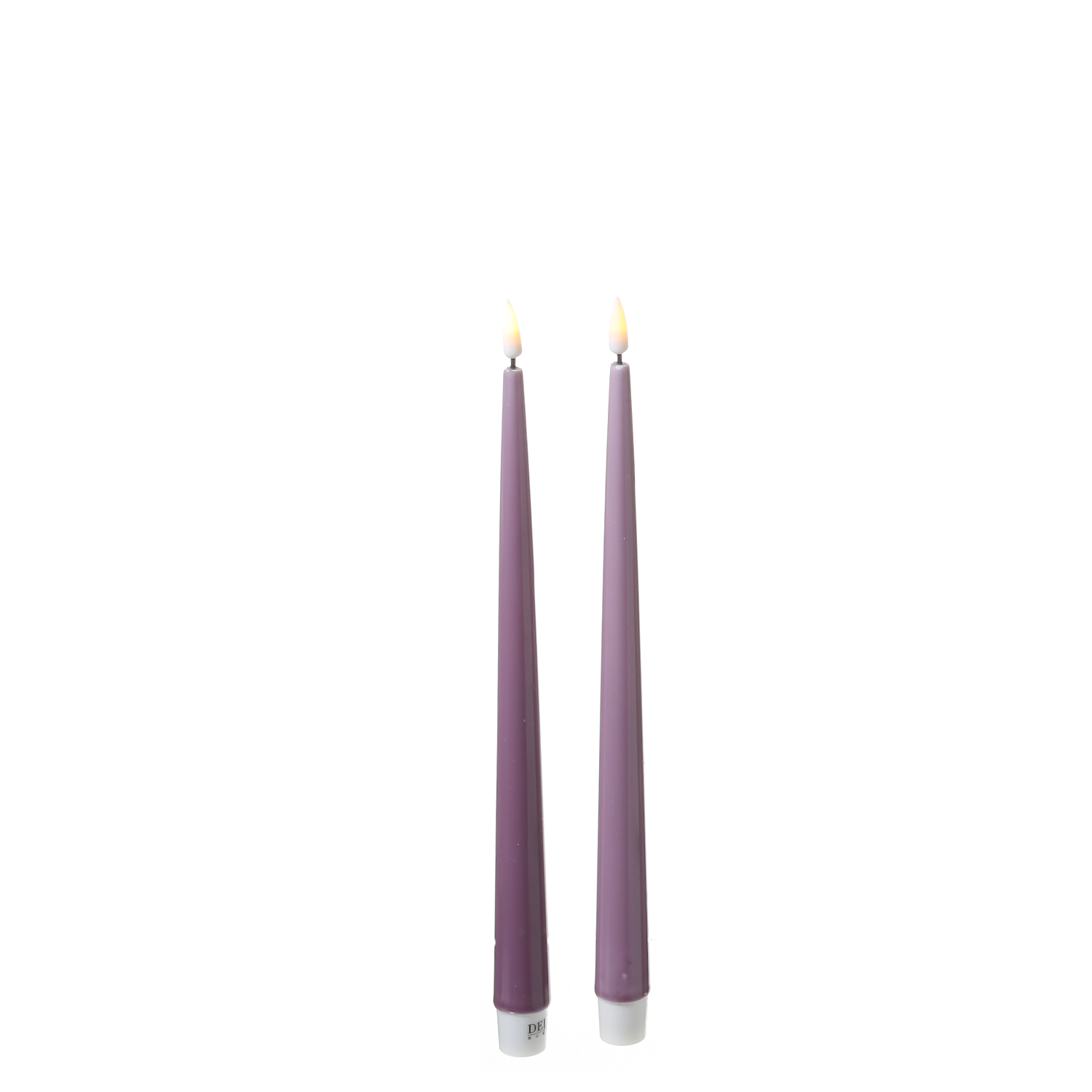 LED Stabkerzen ELLA - Echtwachs - realistische 3D Flamme - H: 28cm - flieder - 2 Stück LED Stabkerzen ELLA - Echtwachs - realistische 3D Flamme - H: 28cm - flieder - 2 Stück