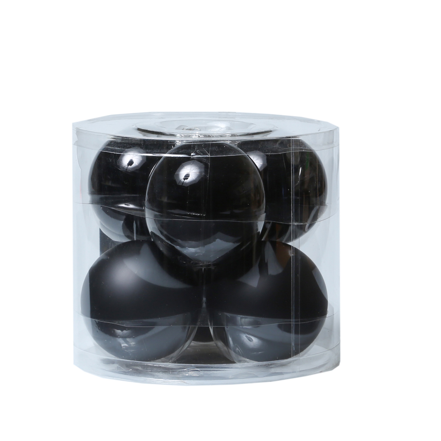 Christbaumkugel - Weihnachtsbaumkugel - Glas - D: 8cm - glänzend und matt - schwarz - 6er Set Christbaumkugel - Weihnachtsbaumkugel - Glas - D: 8cm - glänzend und matt - schwarz - 6er Set