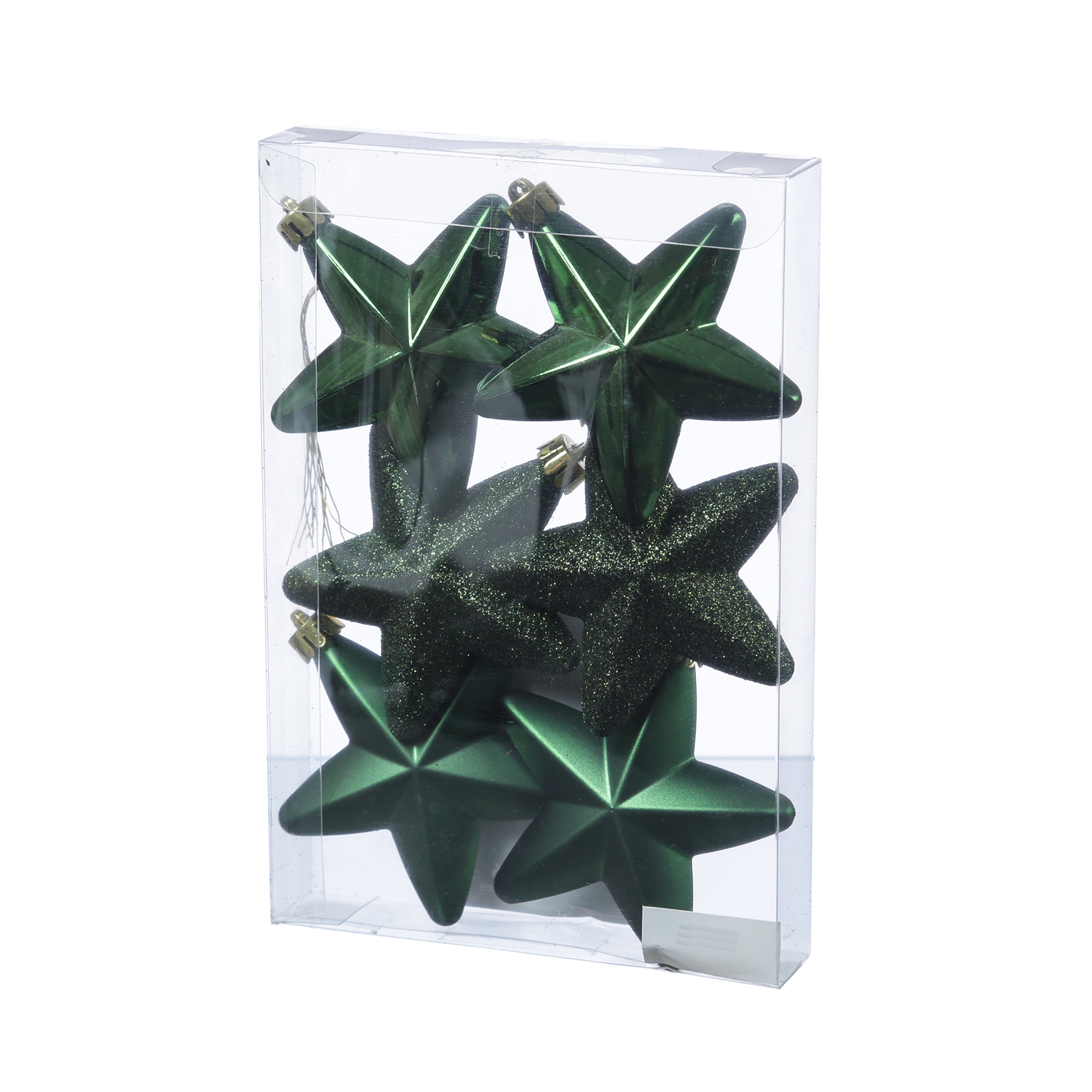 Christbaumschmuck STERN - Weihnachtsbaumschmuck - bruchfest - H: 7,5cm - grün - 6er Set Christbaumschmuck STERN - Weihnachtsbaumschmuck - bruchfest - H: 7,5cm - grün - 6er Set