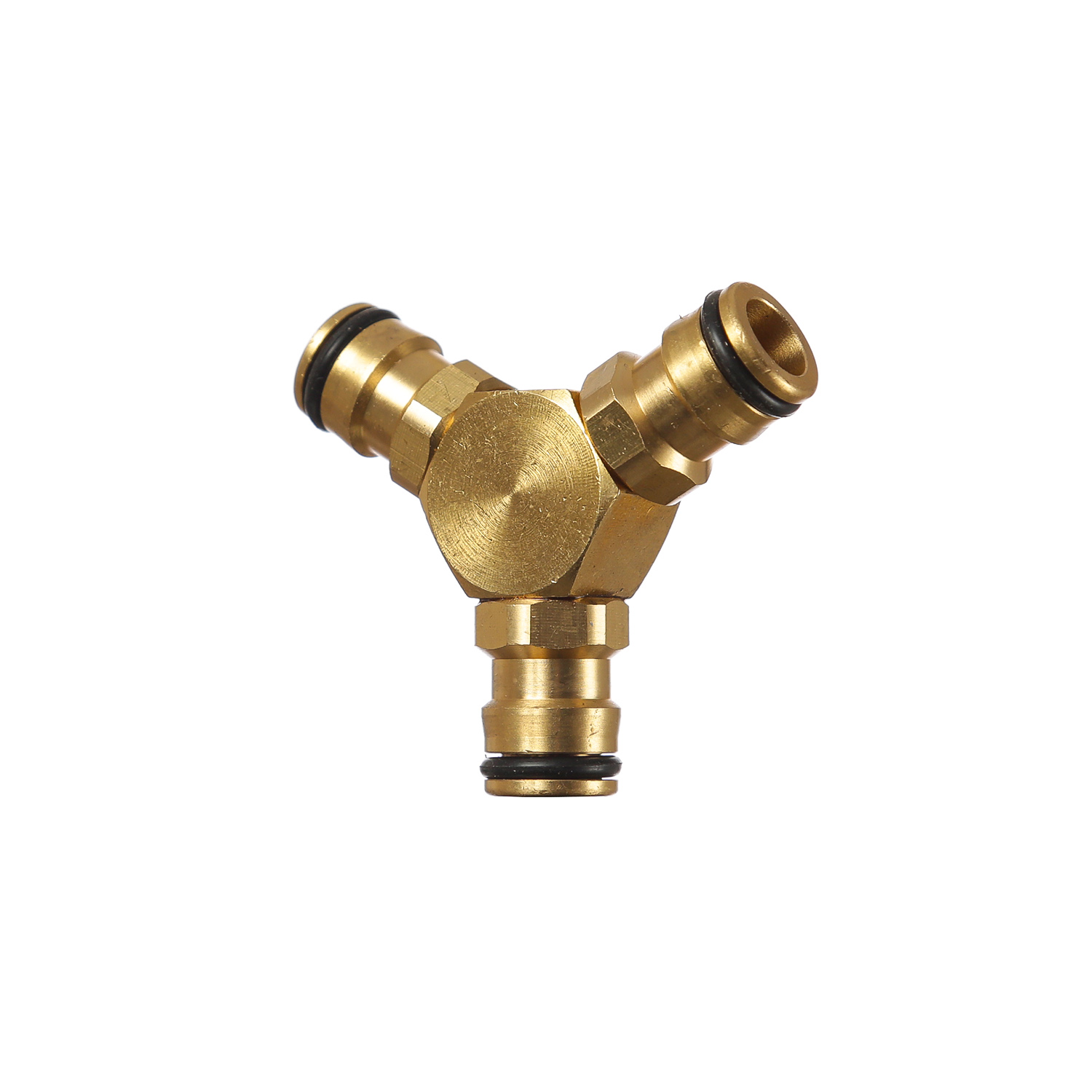 3-Wege Wasseradapter - 3 Schnellkupplungen - Messing Y-Splitter