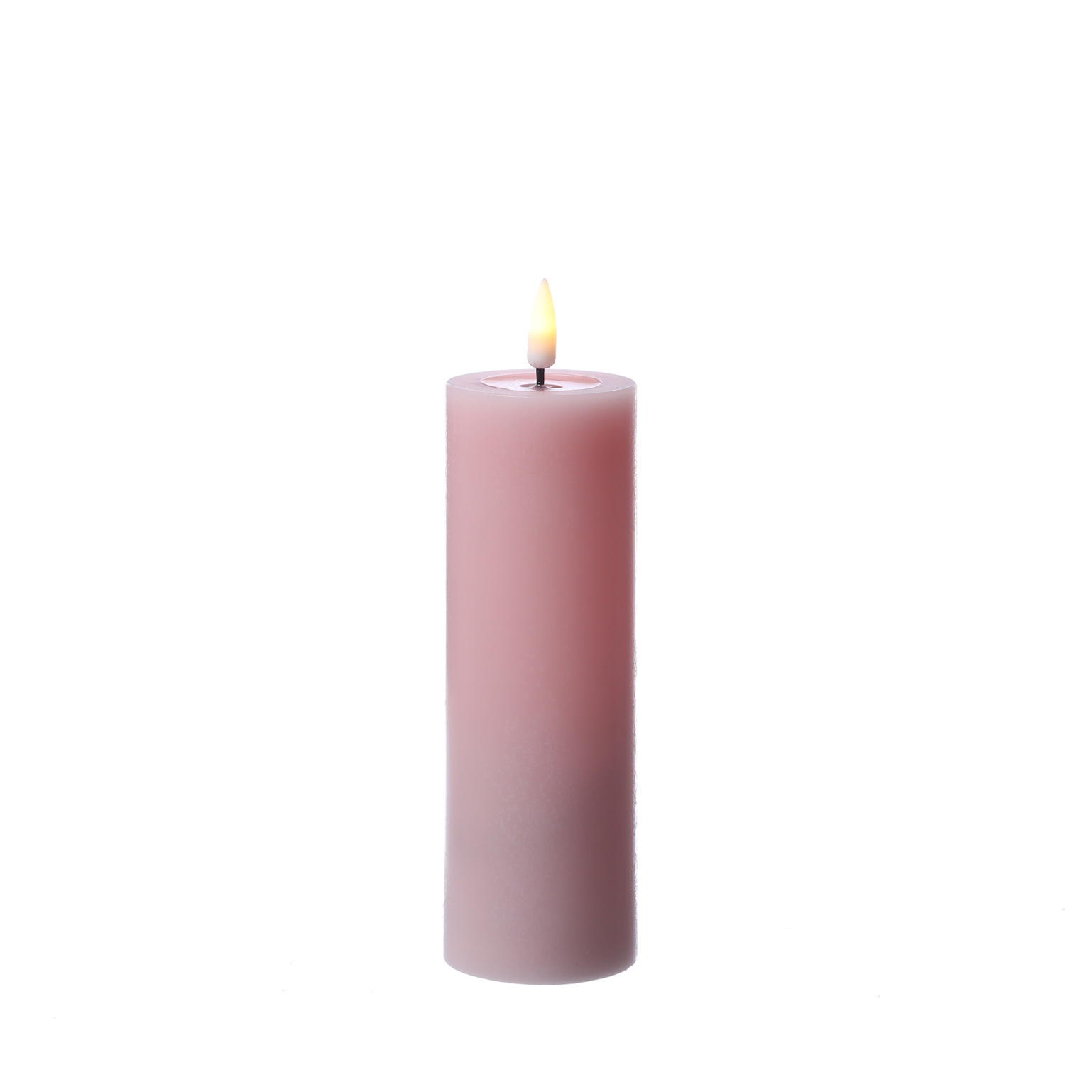 LED Stumpenkerze MIA - Echtwachs - realistische 3D Flamme - H: 15cm D: 5cm - Batterie - rosa LED Stumpenkerze MIA - Echtwachs - realistische 3D Flamme - H: 15cm D: 5cm - Batterie - rosa