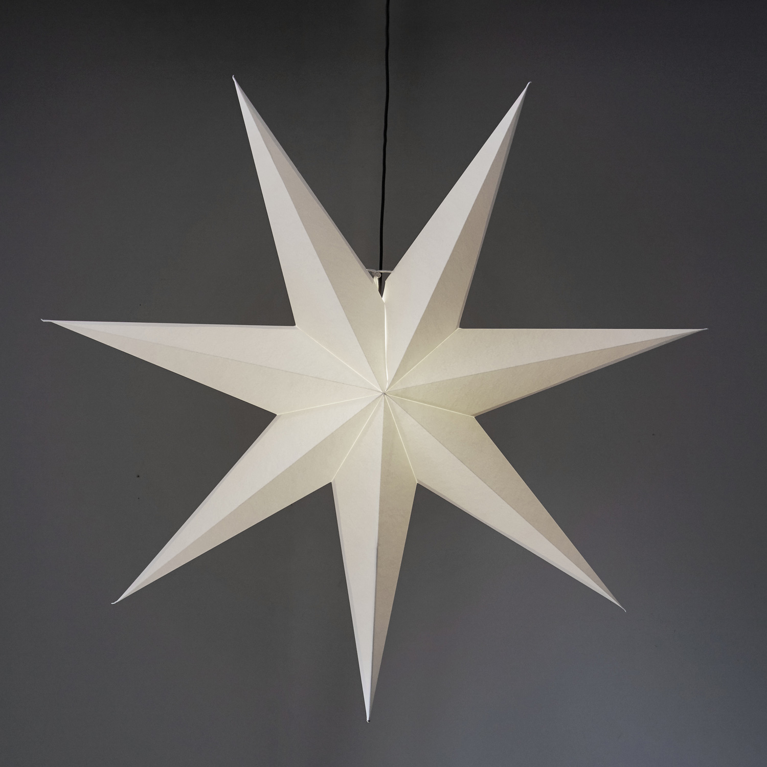 Papierstern "Frozen" - hängend - 7-zackig - Ø 70cm - E14 Fassung - inkl. Kabel - weiß Papierstern "Frozen" - hängend - 7-zackig - Ø 70cm - E14 Fassung - inkl. Kabel - weiß