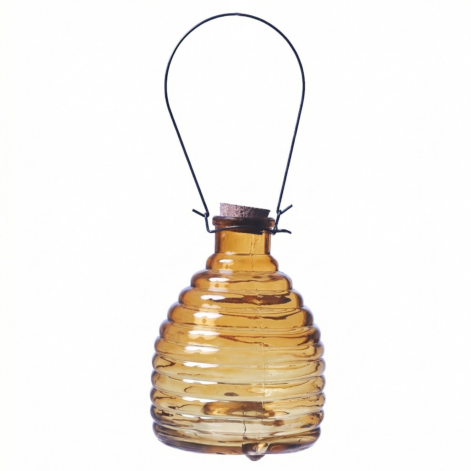 Wespenfänger HONIGTOPF - Wespenfalle - geriffeltes Glas - D: 13cm - H: 17cm