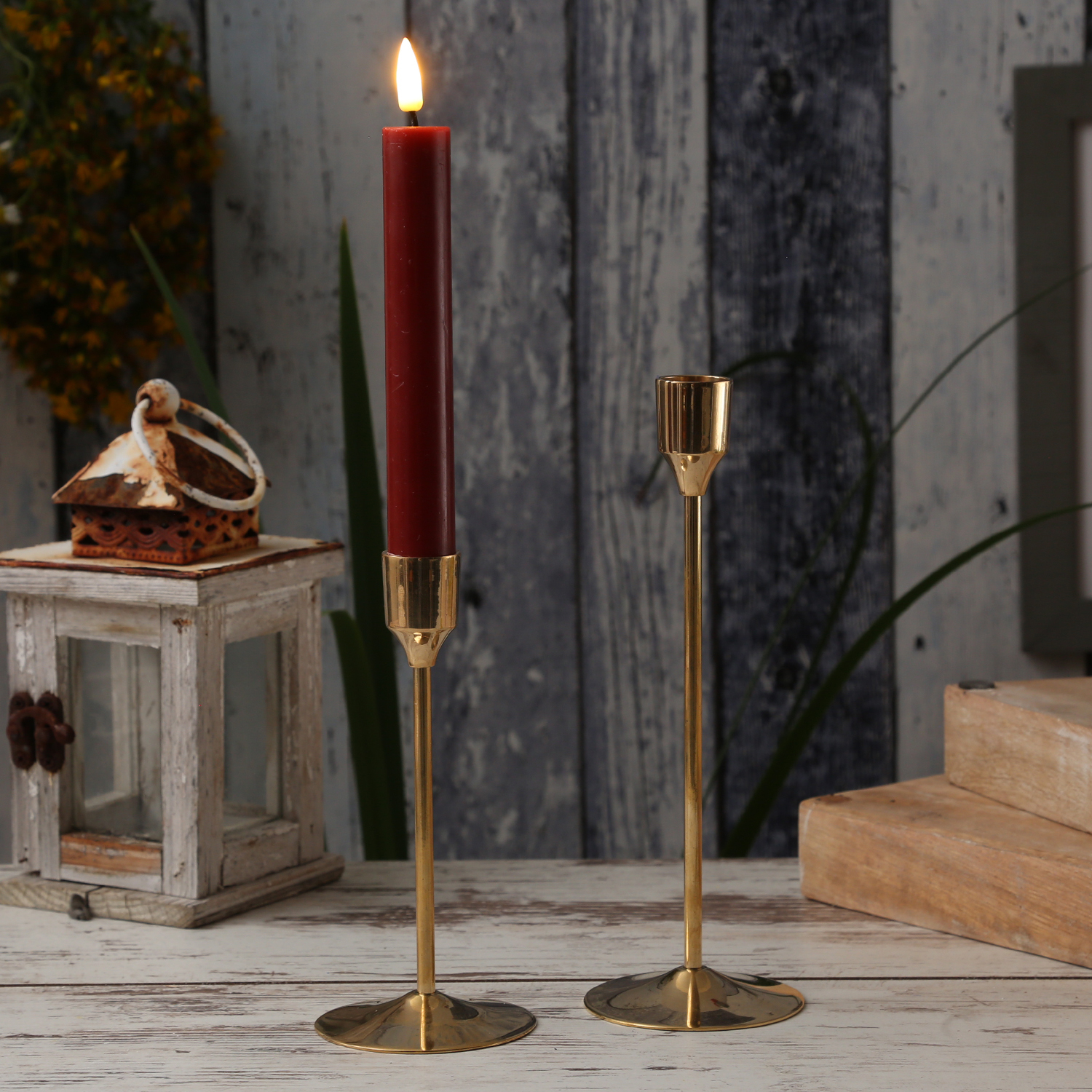 Stabkerzenhalter - Kerzenständer - Metall - H: 15,5cm - D: 7cm - gold Stabkerzenhalter - Kerzenständer - Metall - H: 15,5cm - D: 7cm - gold