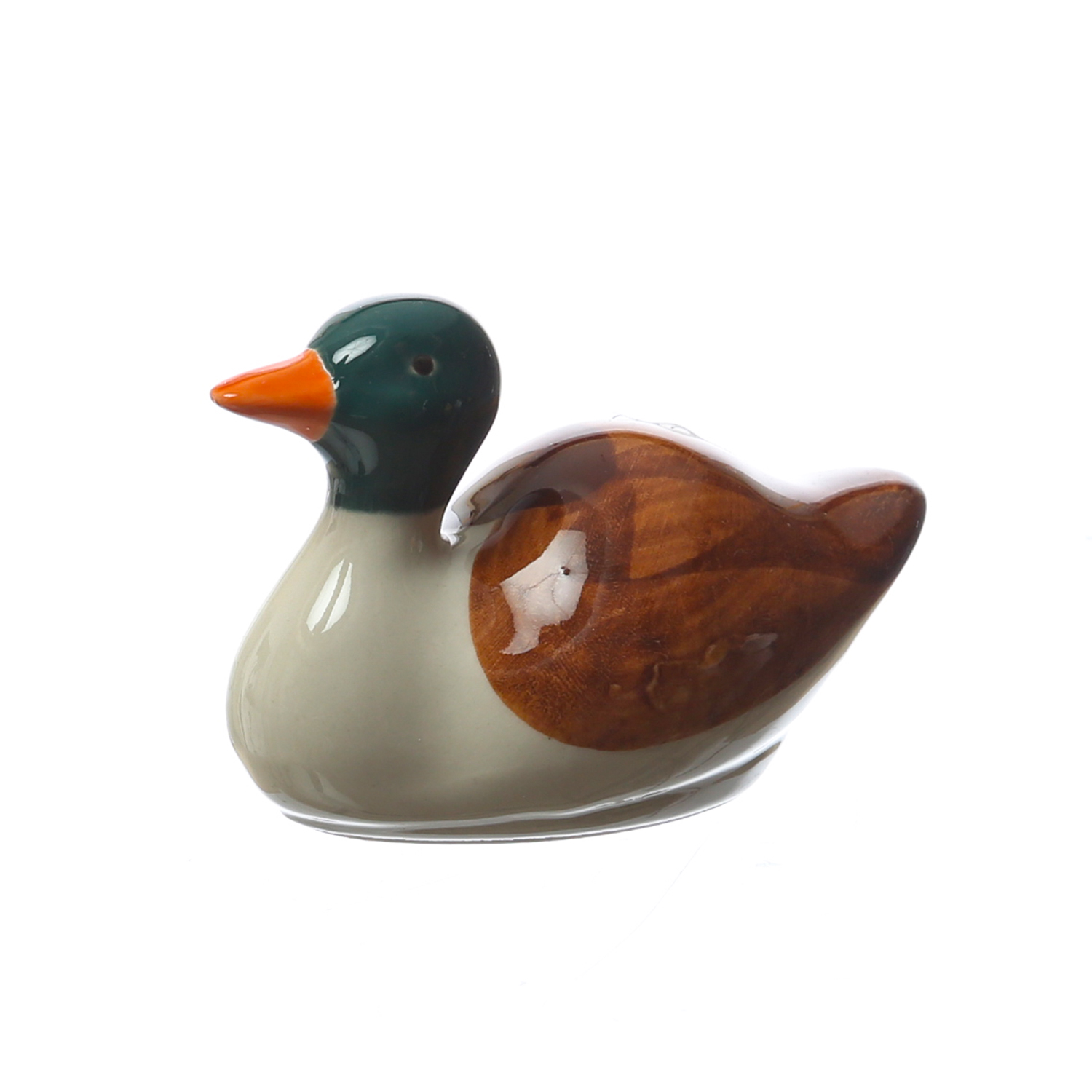 Teichdeko ENTE - schwimmende Dekofigur für Teich und Wasserschale - Porzellan - L: 9,3cm