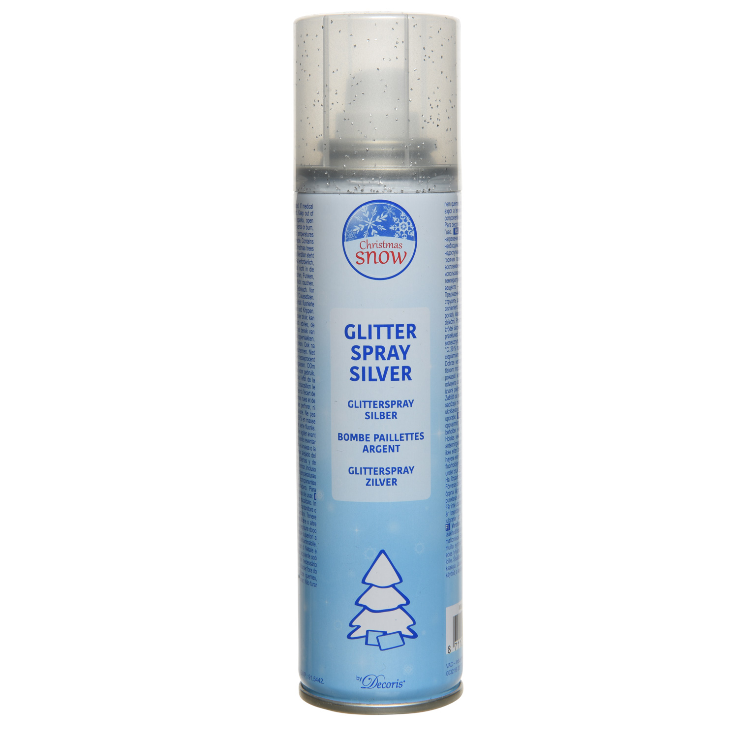 Glitterspray - Dekospray - 100ml - H: 18cm - silber Glitterspray - Dekospray - 100ml - H: 18cm - silber