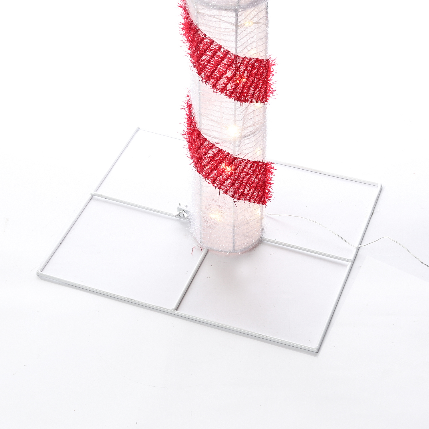 LED Zuckerstange mit Schleife - 78 warmweiße LED - H: 1,5m - Timer - inkl. Trafo - für Außen