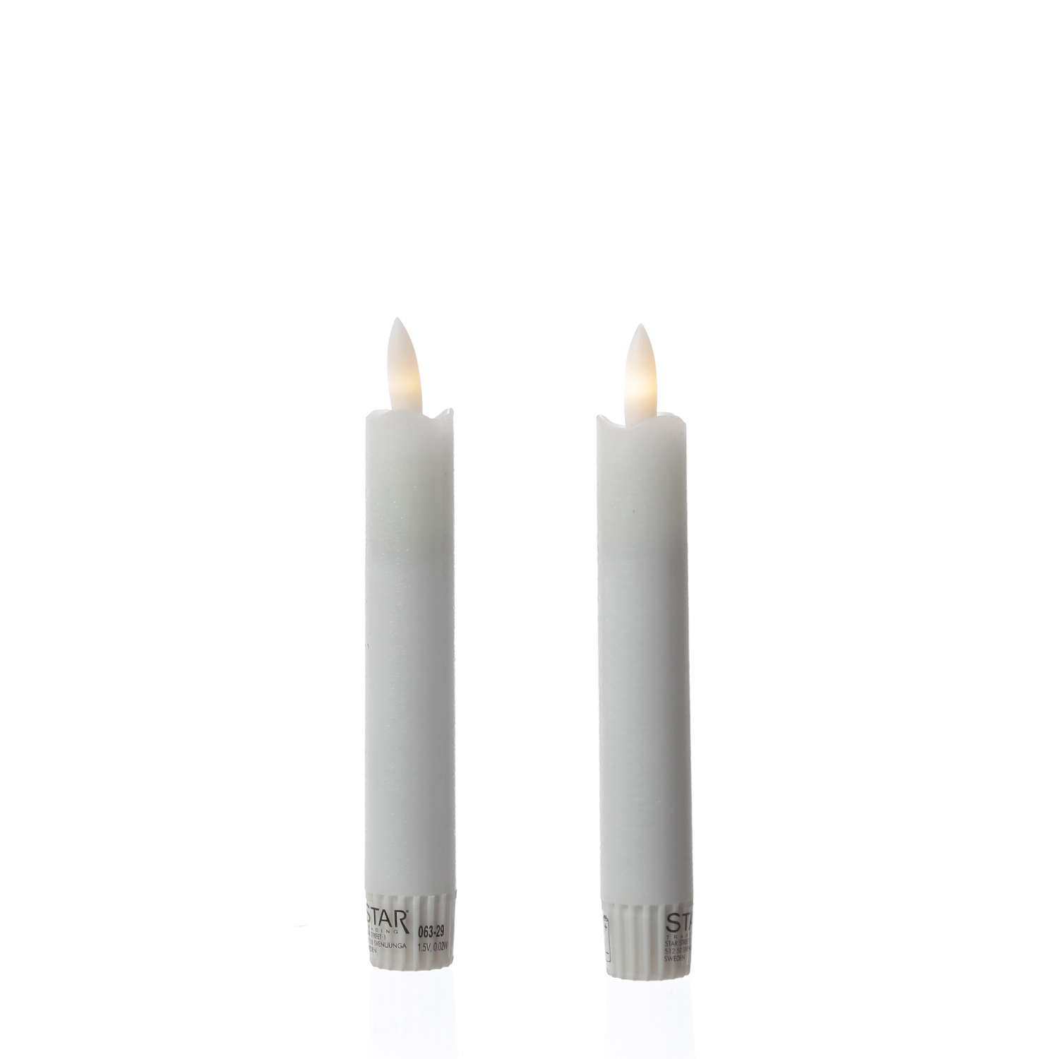 LED Stabkerzen LINA - Rustik-Optik - Echtwachs - flackernd  - H: 15cm - Timer - weiß - 2er Set LED Stabkerzen LINA - Rustik-Optik - Echtwachs - flackernd  - H: 15cm - Timer - weiß - 2er Set