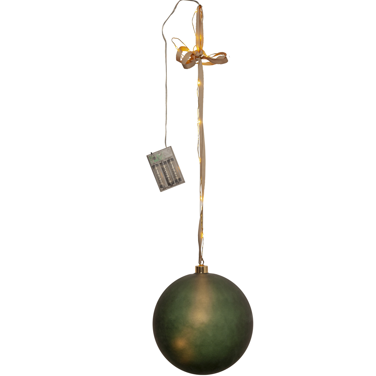 LED Christbaumkugel - Weihnachtskugel - Glas - 20 warmweiße LED - D: 20cm - Timer - Batterie - grün LED Christbaumkugel - Weihnachtskugel - Glas - 20 warmweiße LED - D: 20cm - Timer - Batterie - grün