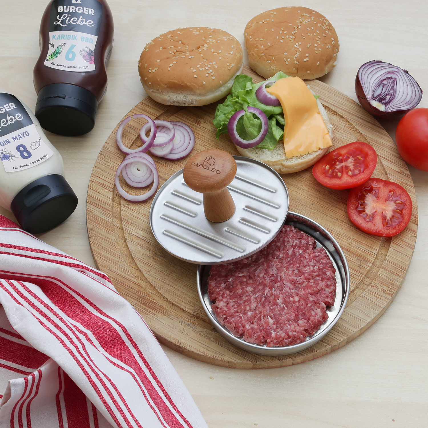 Burgerpresse PRO - Pattypresse für selbstgemachte Burger - Edelstahl