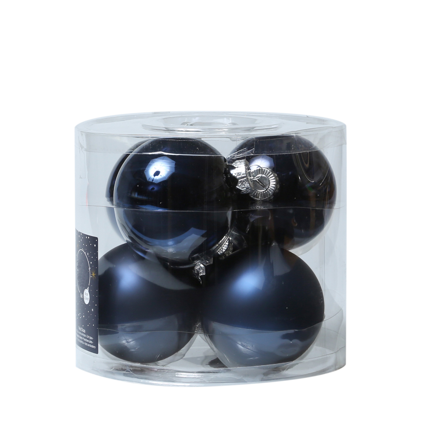 Christbaumkugel - Weihnachtsbaumkugel - Glas - D: 8cm - glänzend und matt - dunkelblau - 6er Set Christbaumkugel - Weihnachtsbaumkugel - Glas - D: 8cm - glänzend und matt - dunkelblau - 6er Set