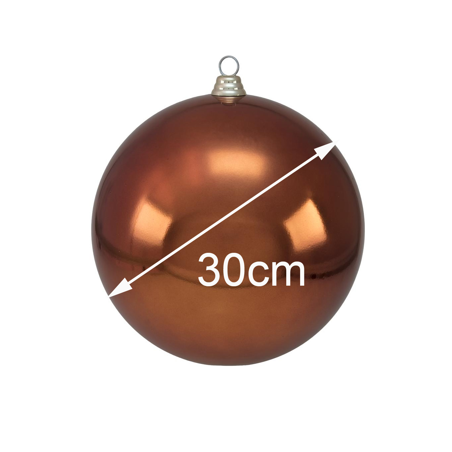 XL Dekokugel 30cm - Baumkugel - kupfer glänzend - Innen&Außen - robustes Polyethylen XL Dekokugel 30cm - Baumkugel - kupfer glänzend - Innen&Außen - robustes Polyethylen