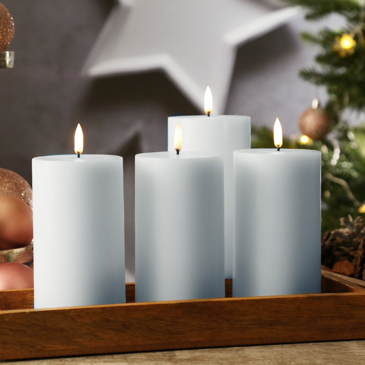 LED Kerzenset THEA - inkl. Batterien/Fernbedienung - H: 15cm - bis zu 1000 Std. - weiß - 4er Set LED Kerzenset THEA - inkl. Batterien/Fernbedienung - H: 15cm - bis zu 1000 Std. - weiß - 4er Set