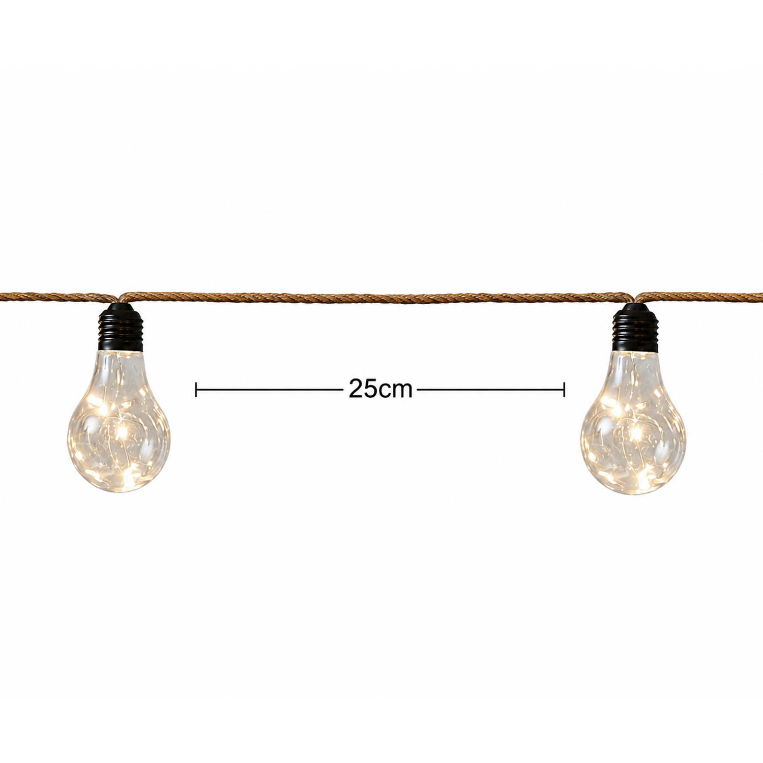 LED Lichterkette JUTTA - 10 Glühbirnen mit je 3 LED - L: 225cm - Batteriebetrieb - transparent