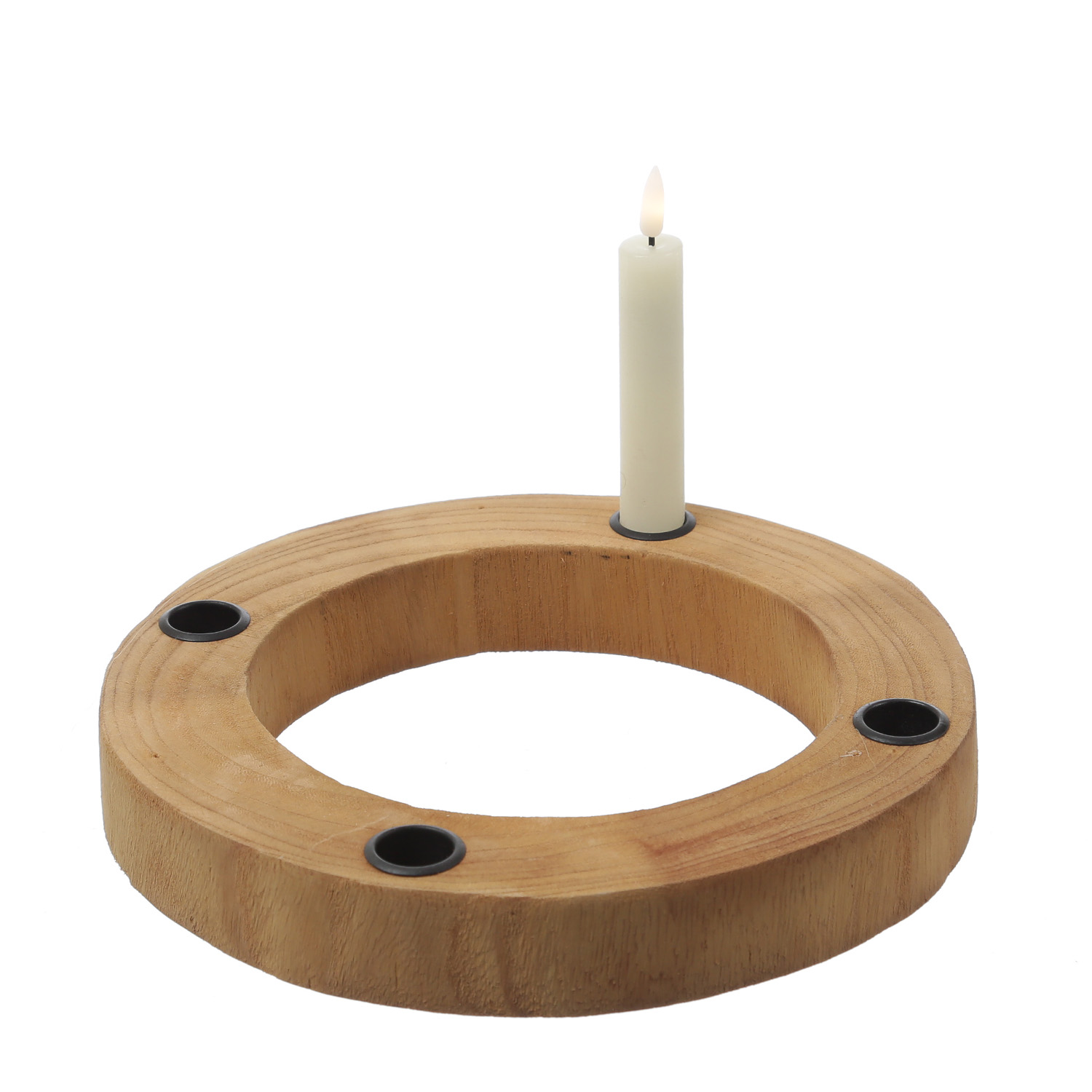 Stabkerzenhalter Adventskranz - Kerzenring für 4 Tafelkerzen - Kerzenständer - Holz - D: 27cm Stabkerzenhalter Adventskranz - Kerzenring für 4 Tafelkerzen - Kerzenständer - Holz - D: 27cm