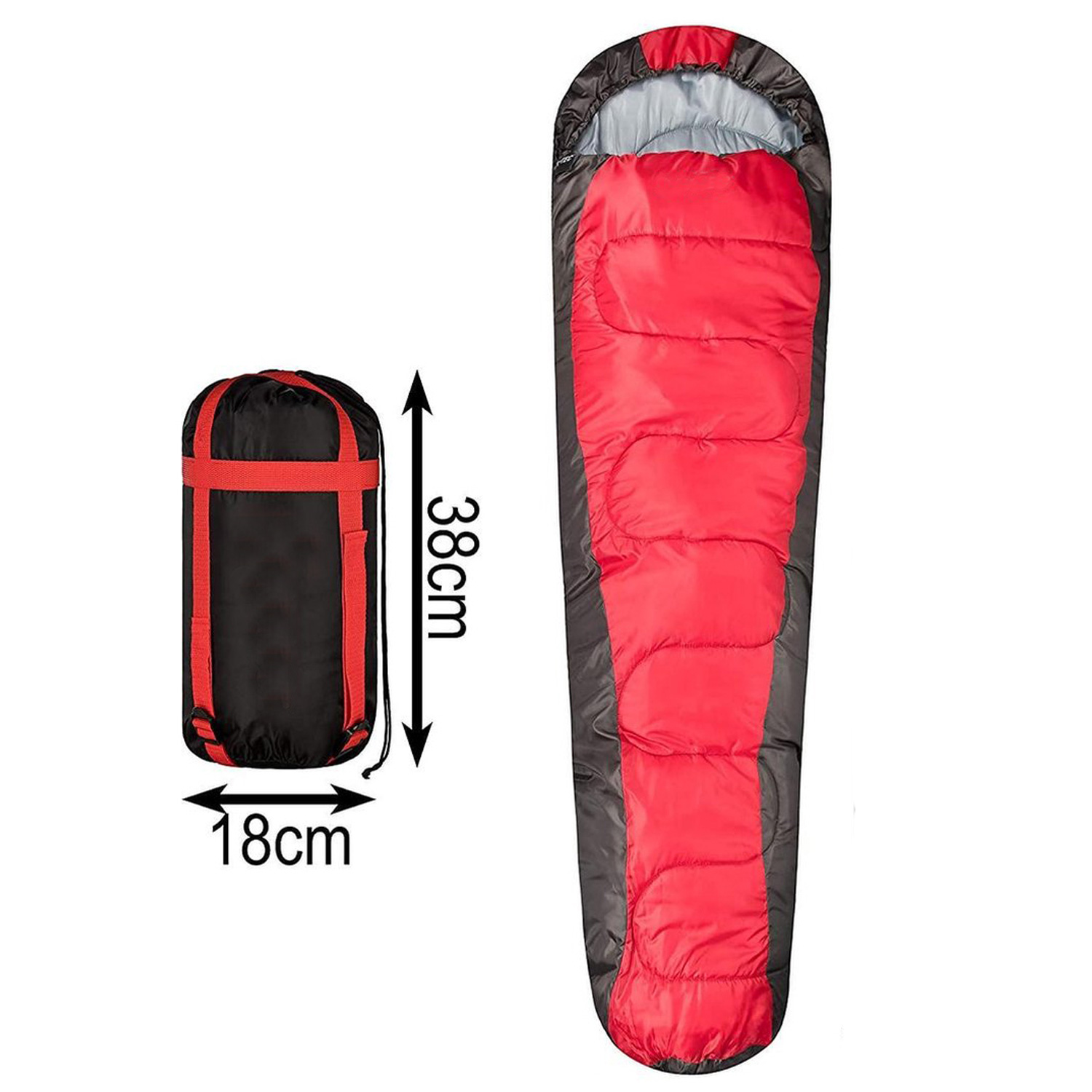 Mumienschlafsack rot
