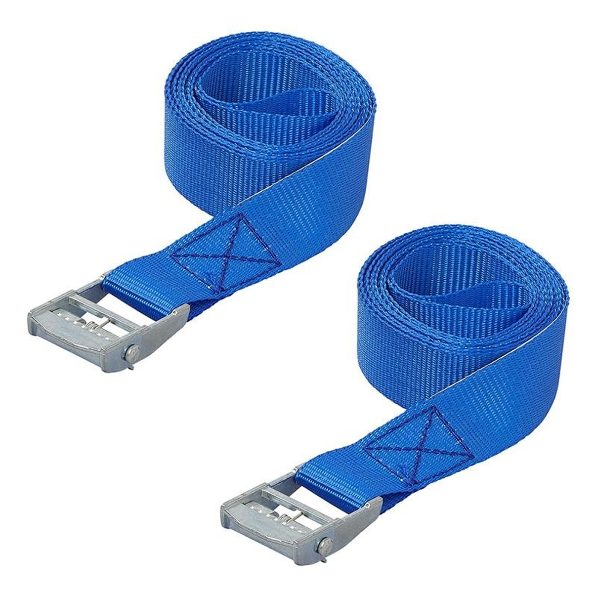 2 Stück Spanngurte blau mit Schnellverschluss 2x2,5 Meter - TÜV/GS geprüft - 200kg max