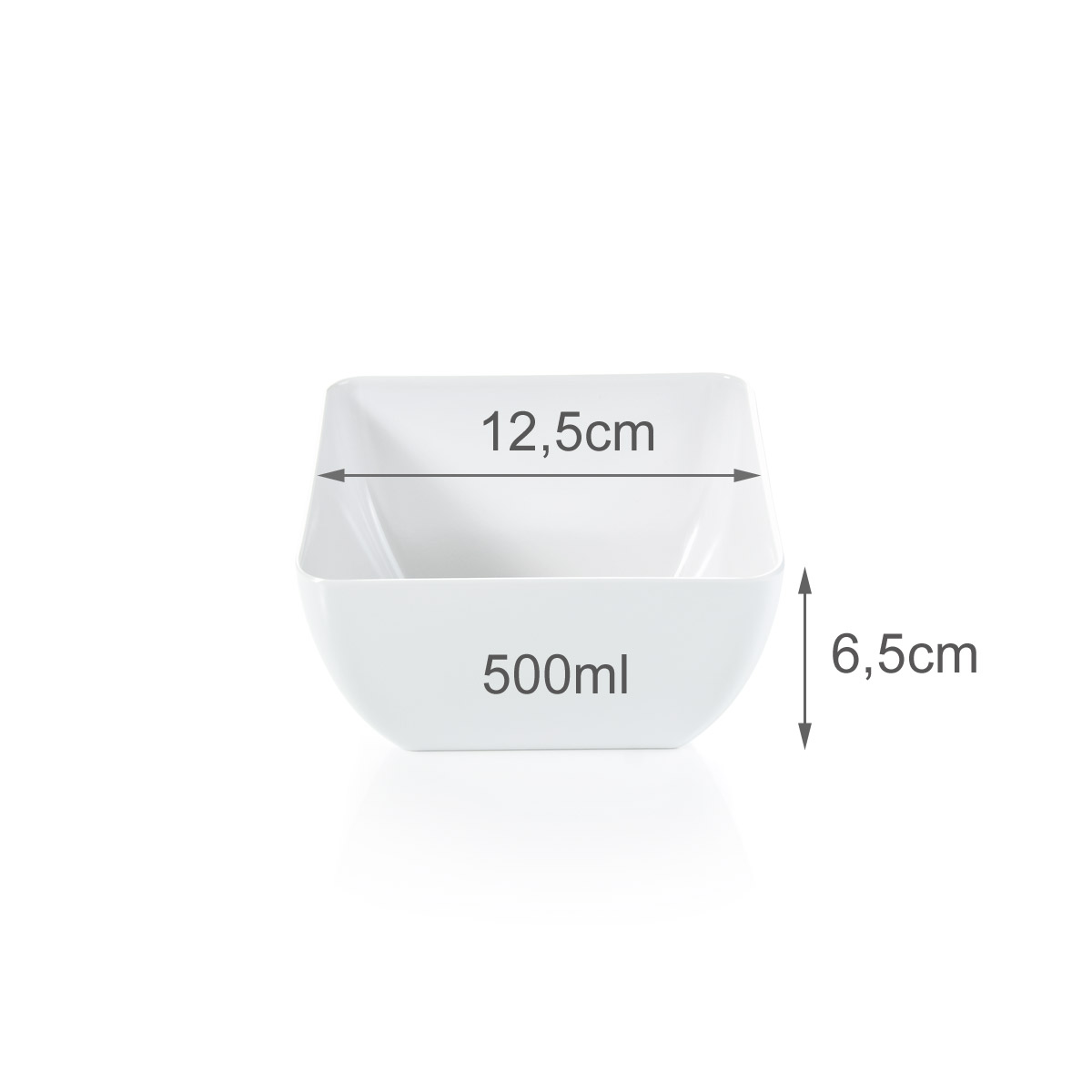 Camping Schale SUMMER - Melamin - 12,5x12,5x6,5cm - 500ml - weiß