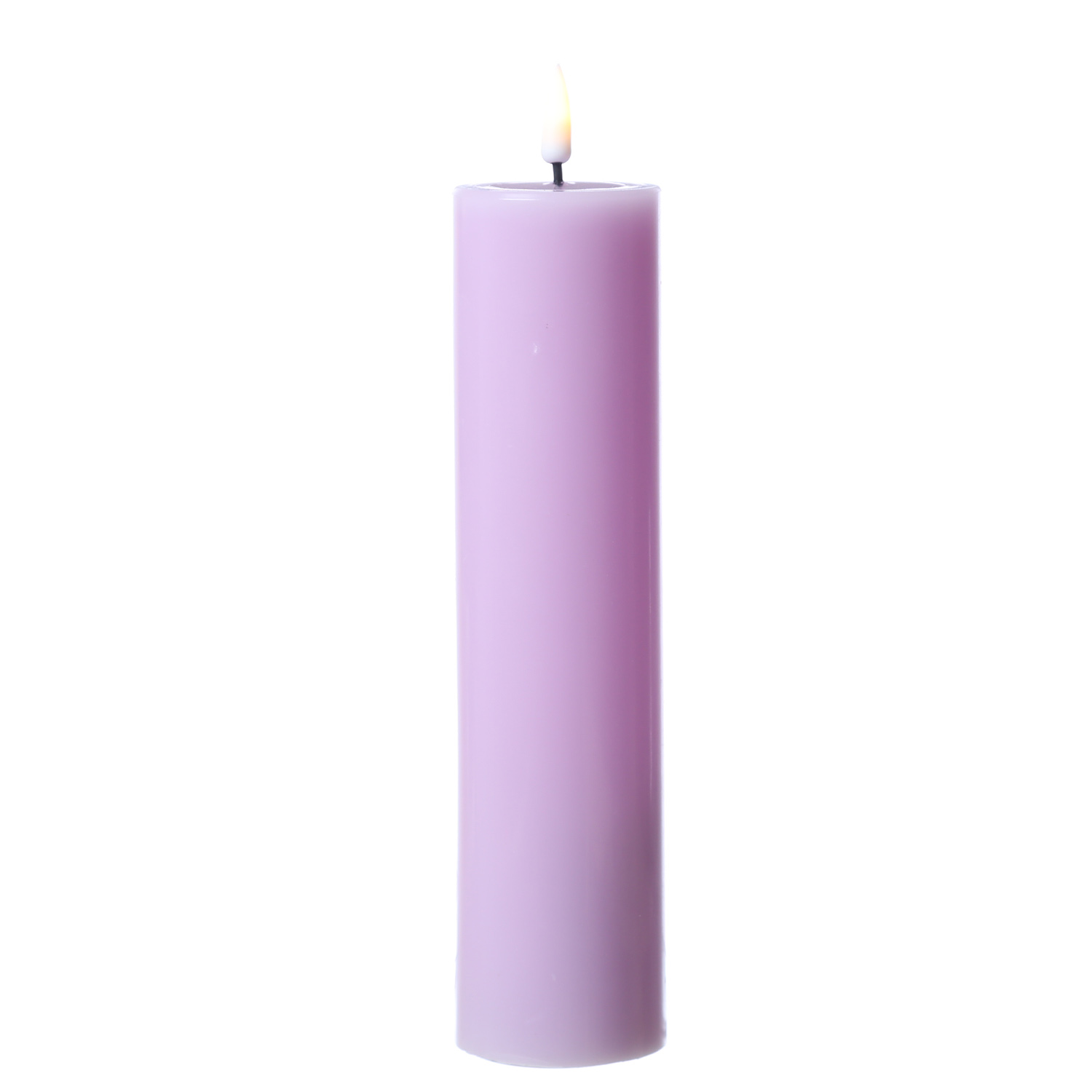 LED Stumpenkerze MIA - Echtwachs - realistische 3D Flamme - H: 20cm - D: 5cm - lavendel LED Stumpenkerze MIA - Echtwachs - realistische 3D Flamme - H: 20cm - D: 5cm - lavendel