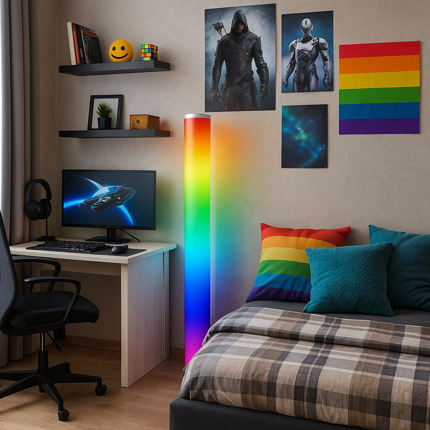 LED COLOR TUBE RAINBOW Lichtsäule - 1m - RGB Farbwechsel - Fernbedienung