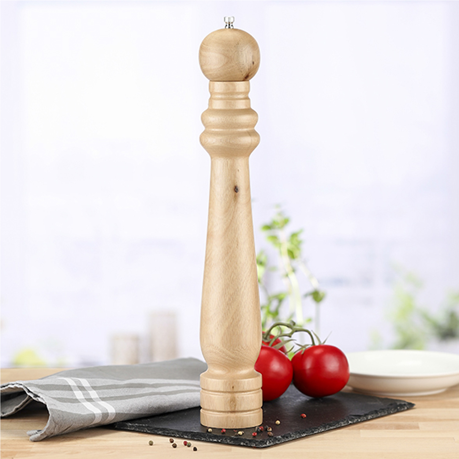 Pfeffermühle XL - 42cm hoch - 6,9cm Durchmesser - aus geöltem Eukalyptus Holz