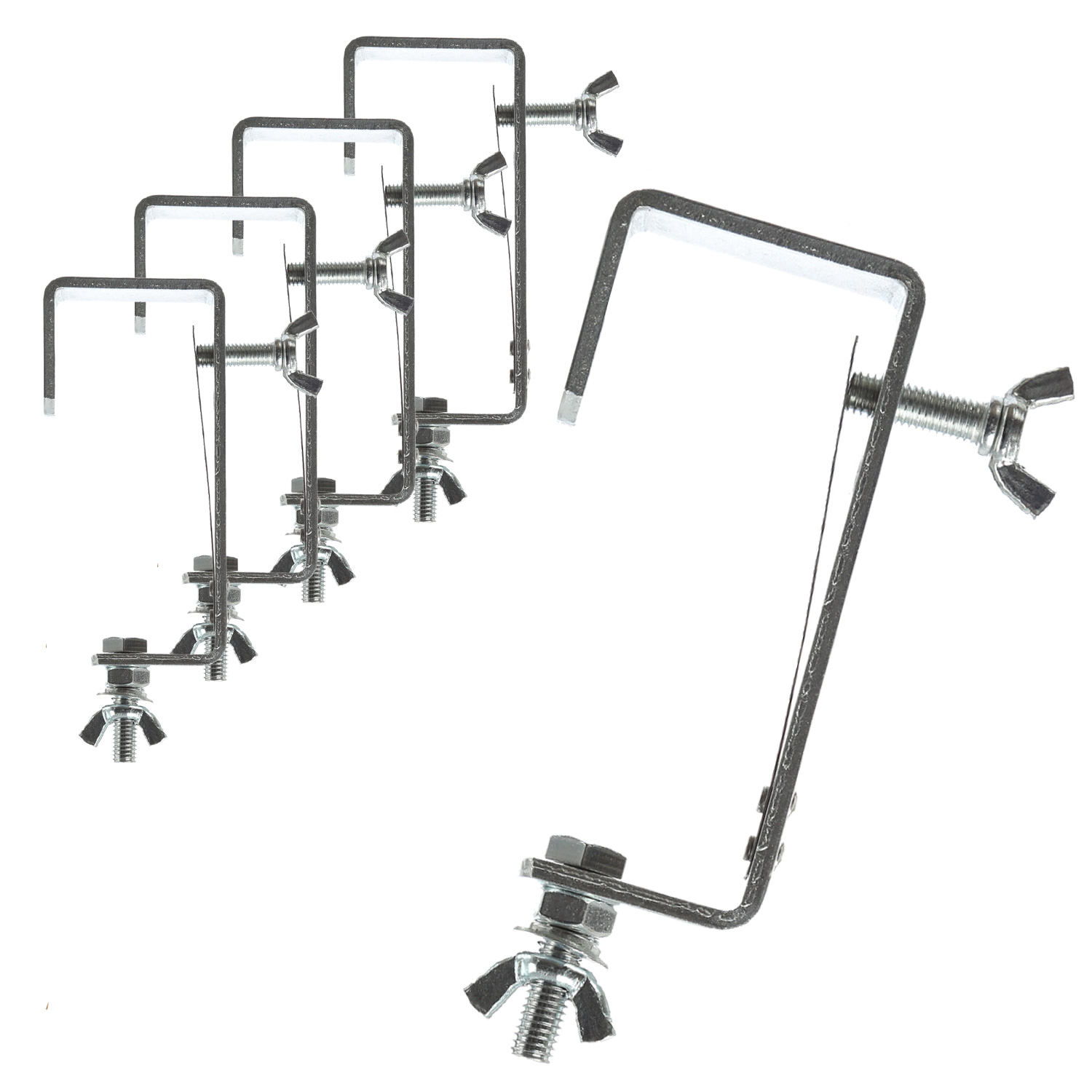 Theaterhaken 50kg Set CC-50 silber (5 Stück) - Montagehaken mit Schutzlippe - bis 50kg | DELTATRUSS