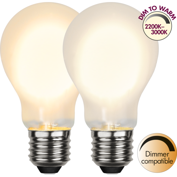 LED Tropfenlampe FILA A60 - E27 - 4W - DTW 3000-2000 - 280lm - frost -  dimmbar LED Tropfenlampe FILA A60 - E27 - 4W - DTW 3000-2000 - 280lm - frost -  dimmbar
