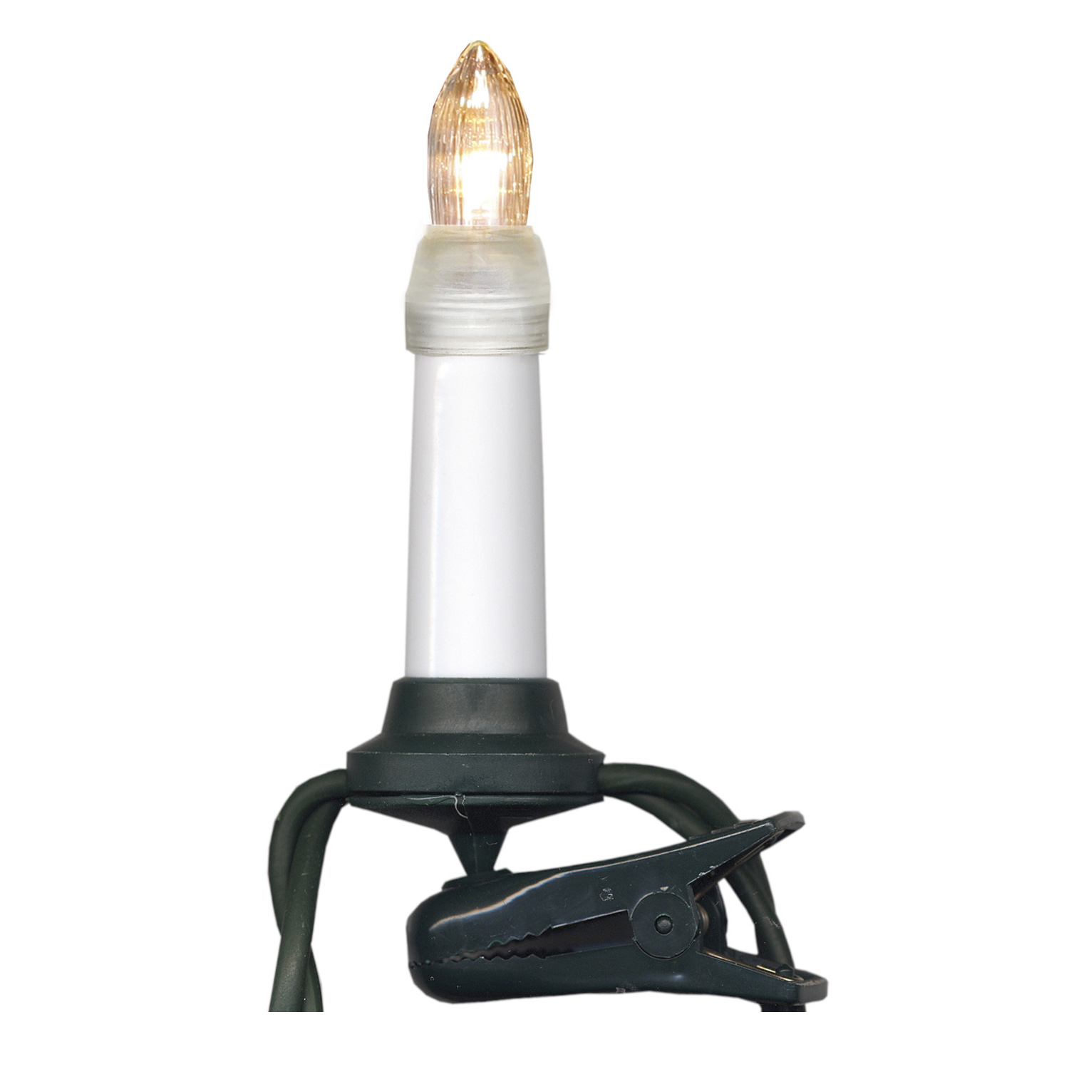 LED Kerzenkette - 25 warmweiße Kerzen - Outdoor - Strang - E10 Fassung - H: 11,5cm, L: 16,8m - weiß LED Kerzenkette - 25 warmweiße Kerzen - Outdoor - Strang - E10 Fassung - H: 11,5cm, L: 16,8m - weiß
